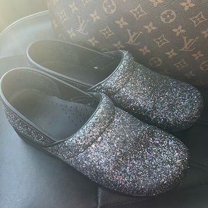 Limited edition raw glitter dansko clogs
